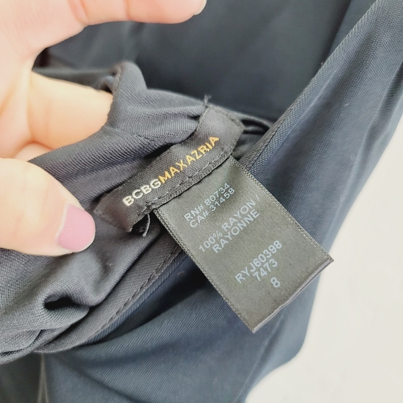 💕 BCBGMaxAzria Black Maxi Dress Gown Women's Size 8 - Picture 2 of 11